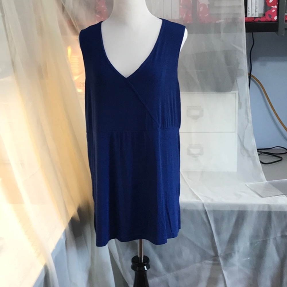 Deep blue sleeveless blouse